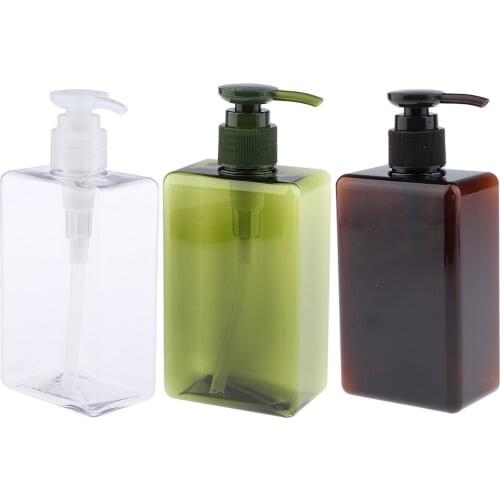 3pcs 280ml Empty Pump Bottle Refillable Container For Shampoo Body Wash