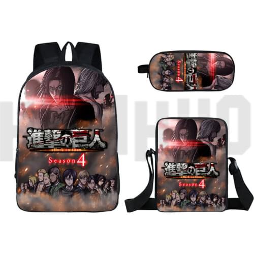 New Japan Attack on Titan Backpack Men Mochila Para Hombre Anime Zipper Rucksacks Laptop Shoulder Bag Schoolbag Women TravelBags