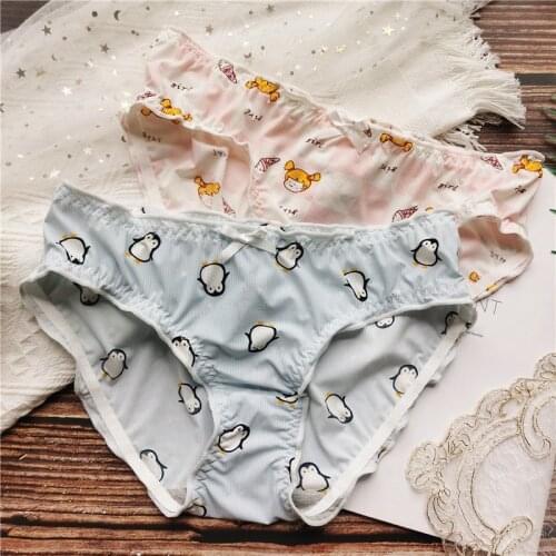 Kawaii Cute Fruit Girls Panties Comfortable Printed Cartoon Ice Low Waist Womens Underwear Seamless Breathable Coast Chiffons