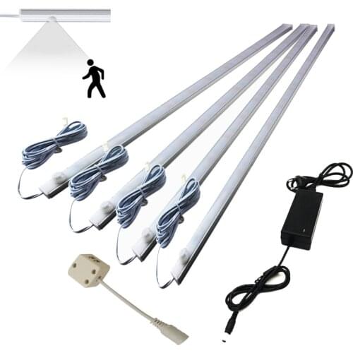 DC 12V Sensor LED Cabinet Light PIR Infrared Motion Kitchen Lights 50cm Wireless LED Bar lamps Bedroom Closet Wardrobe lighting
