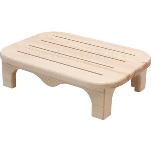 Foot Stool Solid Wood Small Stool Living Room Office Footrest Bathroom Toilet Non-slip Wooden Stool Child Bench