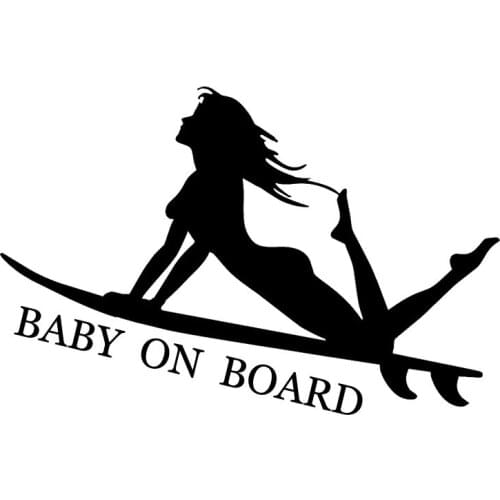 Creative Personality Sexy Girl Surfing Baby Auto Sticker Pvc Car Sunscreen Waterproof and Moisture-proof Decal 13cm * 9cm