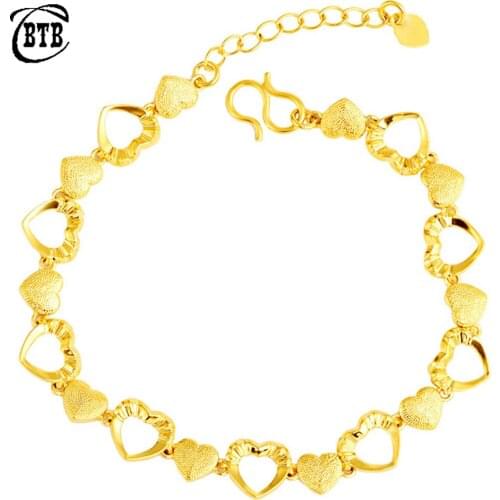 Vintage Womens Bracelet Fashion Peach Heart Bracelet Muslim Adjustable Gold Jewelry Couple Friendship Bracelet Birthday Gift