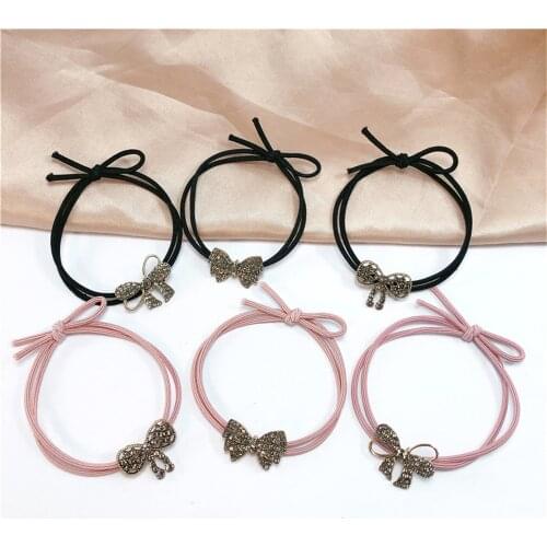 Sparkly Crystal Hair Bands For Women Designer Girls Bow Rhinestone Elegant Elastic Hair Rope Fashion Hair Accessories 2021 New