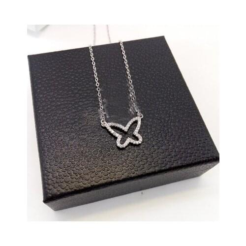 925 Sterling Silver butterfly Necklaces & Pendants For Women Fashion Lady Festival Gift Sterling-silver-jewelry
