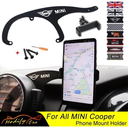 1set Smart phone Cell Phone Mount Holder with Cradle Rotatable Clip For Mini Cooper R55 R56 R60 R61 F55 F56 F54 F60 countryman