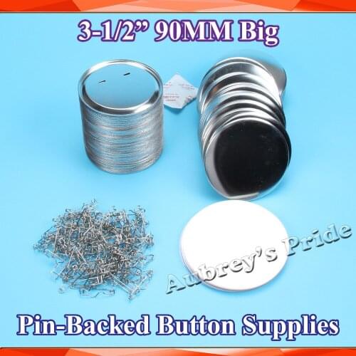 3-1/2":90mm 10 Sets Professional All Steel Badge Button Maker Pin Back Metal Pinback Button Supply Materials