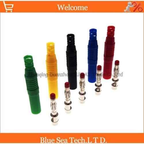 10pcs DIY 4mm audio banana plug with Sheath Security for Multimeter,CATII 1000V /MAX 32A ,IEC-61010,Five color choose