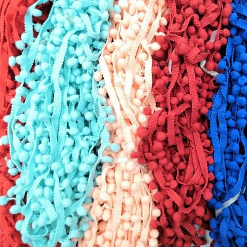 10 Yards Pom Pom Lace Trim Ball 10 mm MINI Pearl Pompom Fringe Ribbon Sewing Lace Kintted Fabric Handmade DIY Craft Accessories