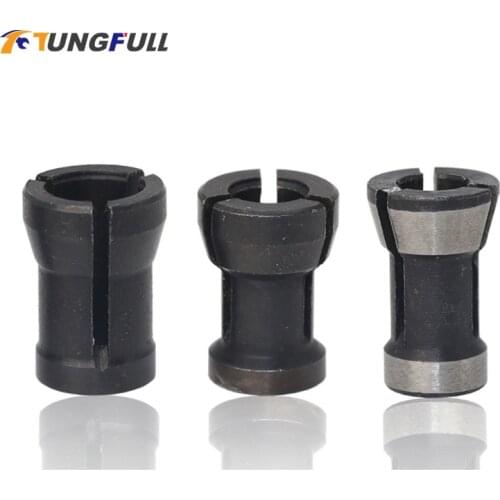 3pcs/set 6mm 6.35mm 8mm Router Bit Collet Chuck Engraving Trimming Machine Collet Chuck Milling Cutter Accessories