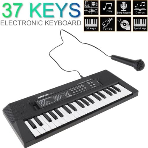 37 Keys Electronic Keyboard Piano Digital Music Key Board with Microphone Gift Musical Enlightenment