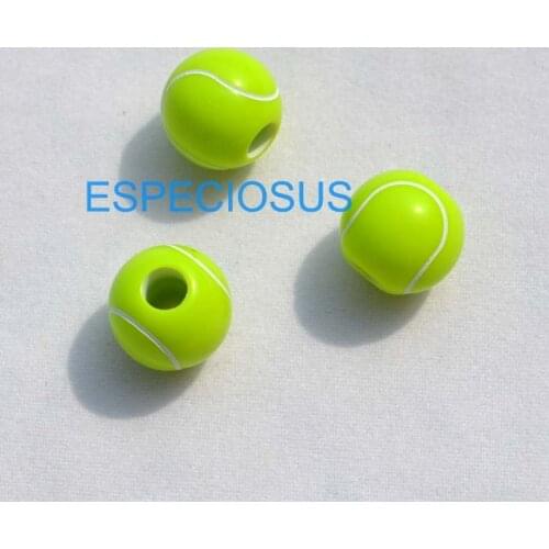 50 pcs/lot shipping free Men Bracelet Department Green Color 11MM Round Acrylic Tennis Ball Round Beads Jewelry Findings