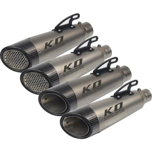 51/60mm Universal Motorcycle Exhaust Tail Pipe Without Muffler Stainless Steel Carbon Fiber 380mm Modified For ATV Street Bike