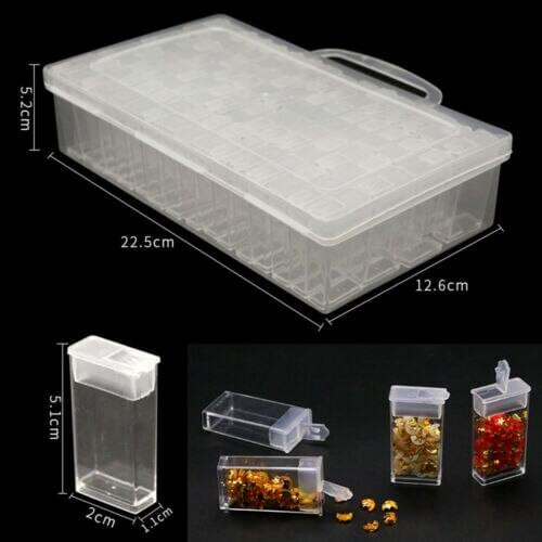 64pcs Diamond Painting Tools Beads Container Rhinestone Diamond Embroidery Stone Storage Accessory Mosaic Convenience Box