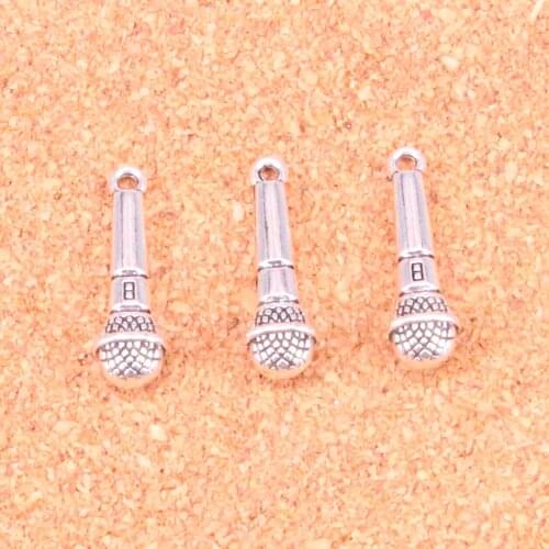 64 pcs Charms microphone,Antique Making pendant fit,Vintage Tibetan Silver,jewelry DIY bracelet necklace 25*7mm