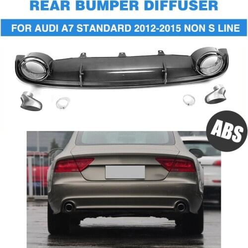 ABS Rear Bumper Diffuser and Exhaust Tips for Audi A7 Standard Bumper Only 2012 - 2015 Non S Non SLINE