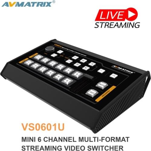 Avmatrix VS0601U Live Streaming Switcher Video Mixer 6CH SDI/HDMI Multi-format Video with GPIO Interface for Live Tally System