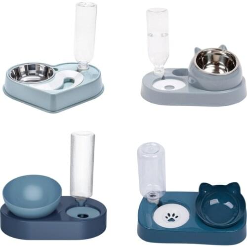 Automatic Feeder Pet Food Bowl with Water Dispenser Container for Cat Dog Drinking Bowl Cat Dish Bowls for Pet Food