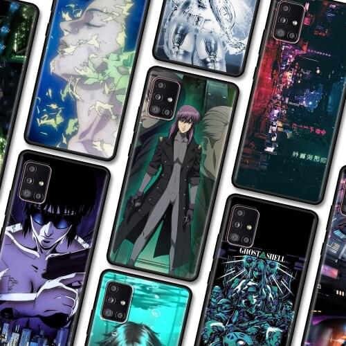 Black Case For Samsung Galaxy A22 A51 A12 A21s A71 A31 A52 A32 A02s A72 A42 A02 A01 A11 TPU Fundas Ghost in the Shell