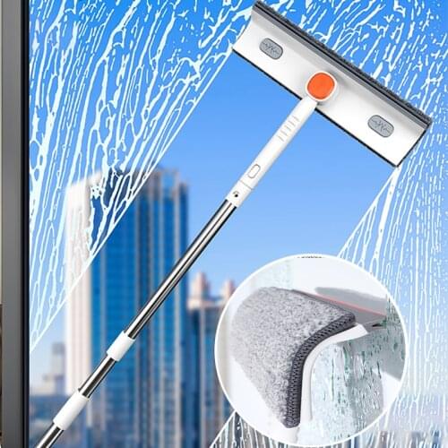 Joybos Glass Cleaning Mop Double-sided Magic Broom Mop Microfiber Glass Brush Telescopic Multi-function Scraper Cleaning Tool