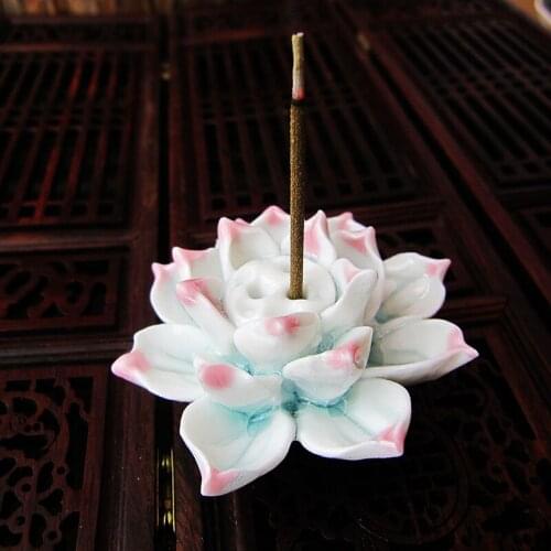 Lotus Incense Burner Holder Ceramic Handicraft Incense Burner Holder for Home SCIE999