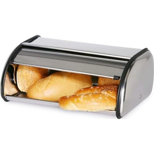 Anti-odor 44*27*18cm Home Storage Bread Boxes Bins With Sliding Lid Dust-proof Stainless Steel Bread Box For Kitchens Hotels HWC