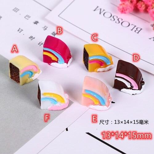 Cabochons Cake Colorful Fake Food 20pcs Resin Cabochon Flat Back for DIY Decoration 3D Cakes Foods Embellishment
