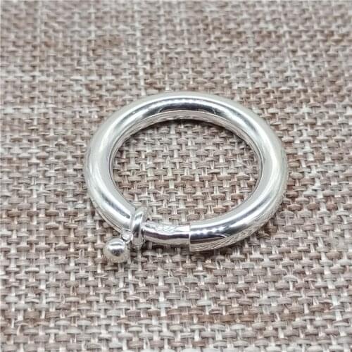 925 Sterling Silver Plain Shiny Spring Ring Clasp Diameter 20mm for Bracelet Necklace