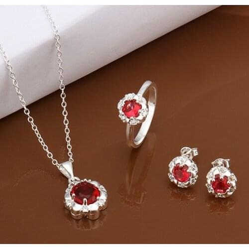 S554 925 sterling silver jewelry set, fashion jewelry set necklace ring earring /avzajnga gmdapdka