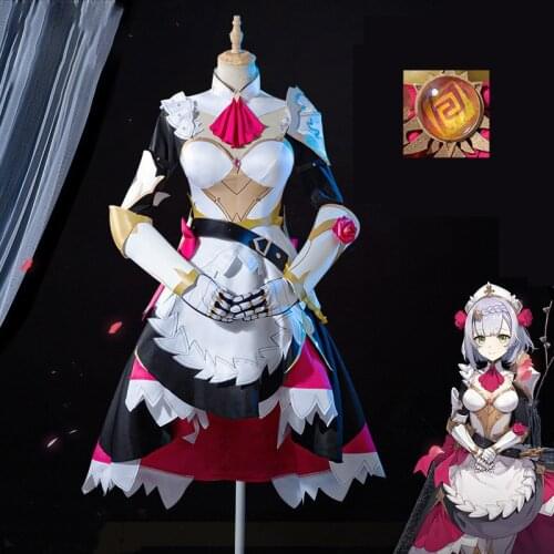 Game Anime Genshin Impact Noelle Cos Costume Knights Cosplay Maid Costume Cos Props Full Set of Animation Game Role Playing