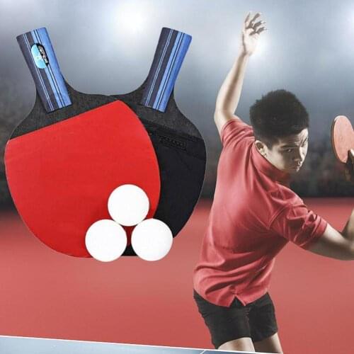 Table tennis racket set Double Face Pimples-in Rubber with Table Balls/Cover/Edge Tennis Protector Bat Pong D8D8
