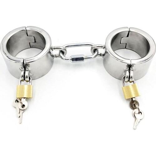 Stainless Steel Hand Cuffs Slave Fetish BDSM Torture Bondage Sex Toys For Couples Restraints Handcuffs Adult Games Erotic