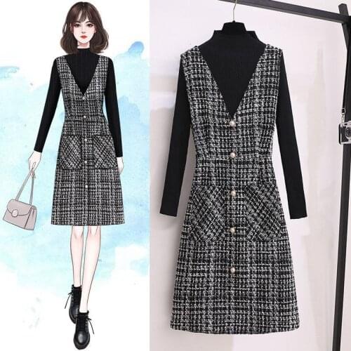 Spring and autumn new womens retro dress two-piece suit dress for women woman dress vestido feminino