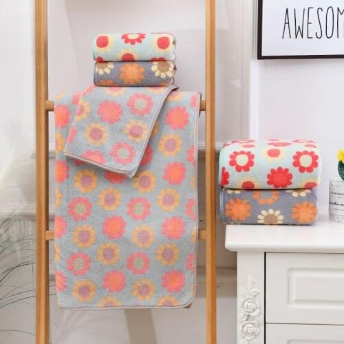 New flower Flannel Bath Towel for adults Soft Absorbent cute Towel for Bathroom hotel swimming pool Nordic Bohemian style