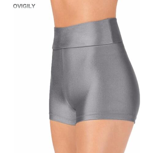 OVIGILY Child High Waisted Dance Shorts For Girls Spandex Lycra Gymnastics Shorts Baby Ballet Stage Performance Bottom