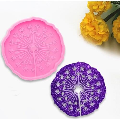 Dandelion Coaster Tray Casting Silicone Mould Cup Mat Epoxy Resin Mold DIY Crafts Decorations Making Tools