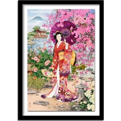 Full Square/Round Drill 5D DIY Diamond Painting "Japanese women" Embroidery Cross Stitch Home Decor Gift A01935