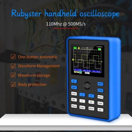 2.4-inch Screen Handheld Digital Oscilloscope 500MS/s Sampling Rate 100MHz Analog Bandwidth Support Waveform Storage