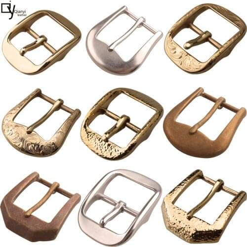 Pure copper fine throwing buckle mens Brass samurais belt buckle classic manual button pin buckle belt clip