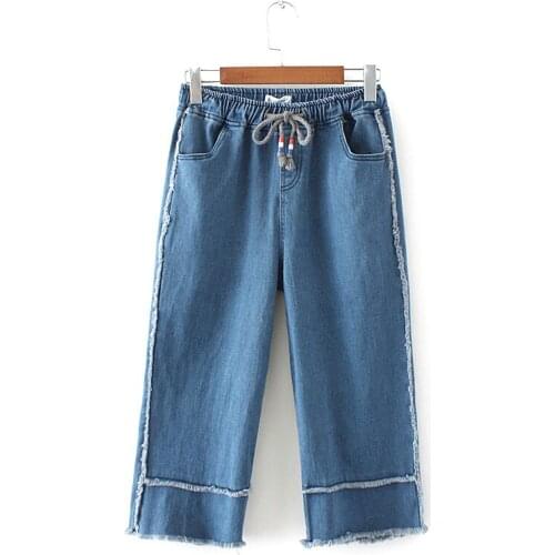 Plus Size XL-3XL Stretchable Womens Denim Pants Casual Straight Jeans