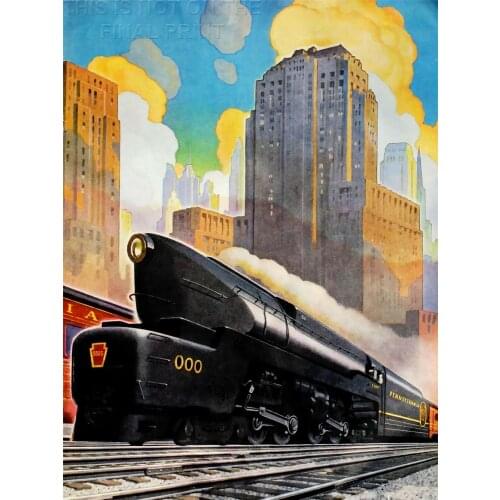 ADVERT 1945 SPEED TRAIN DRAWING Art print Silk poster Home Wall Decor