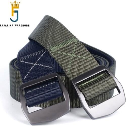 FAJARINA Unisex Design Good Quality Alloy Buckle Designer Sun Pattern Styles Fashion Nylon Belts Female 115cm Length CBFJ0069