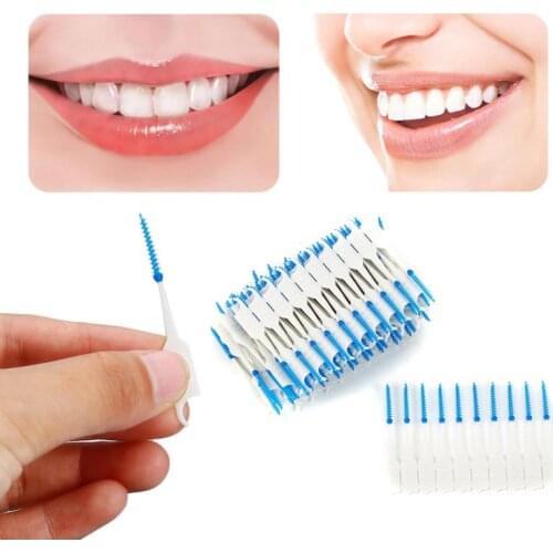 Gum Brush Flosser Picks Toothpicks Teeth Stick 120pcs Oral Cleaning Healthy Interdental Brush Floss Pick Tooth Hygiene Care Tool