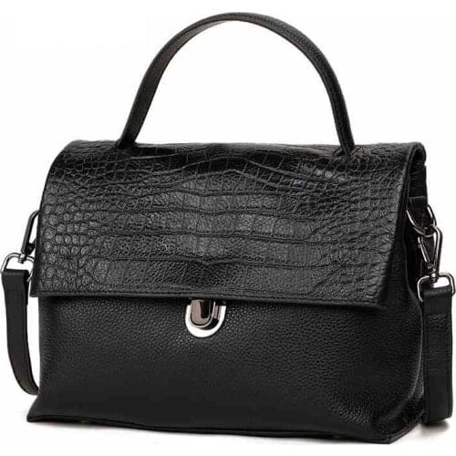 New Luxury Handbags Women Bags Designer Famous Brand Crocodile Pattern Cowhide Leather Women Purse Fashion Female Bag