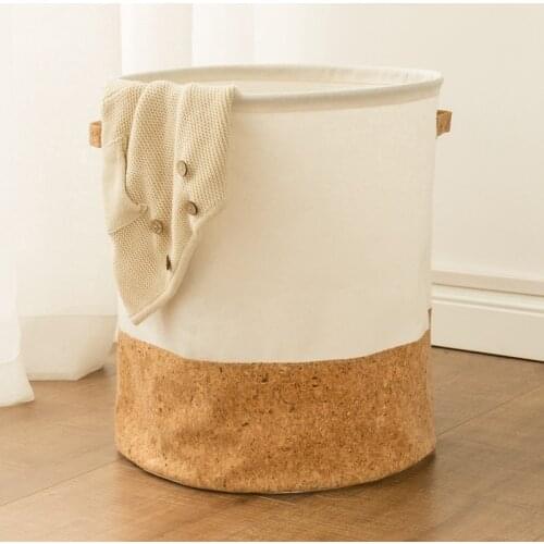 Foldable Cotton Linen Laundry Basket Waterproof Large Capacity Laundry Hamper Dirty Clothes Laundry Storage Bucket Toy Organizer