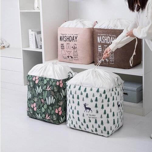Collapsible Beam Storage Basket Clothes Toy Sundries Sorting Bag Household Container Large Capacity Waterproof Cotton and Linen