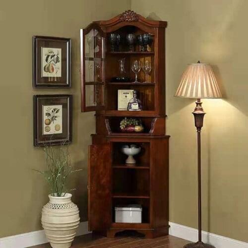 American style furniture factory corner cabinet solid wood triangle cabinet corner fall wine cabinet side cabinet corner cabinet