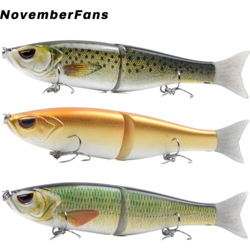 NovemberFans 18cm 62g Sink Glide Wobbler Artificial Fishing Lures Hard Body Soft Tail Jointed Bass Fishing Tackle