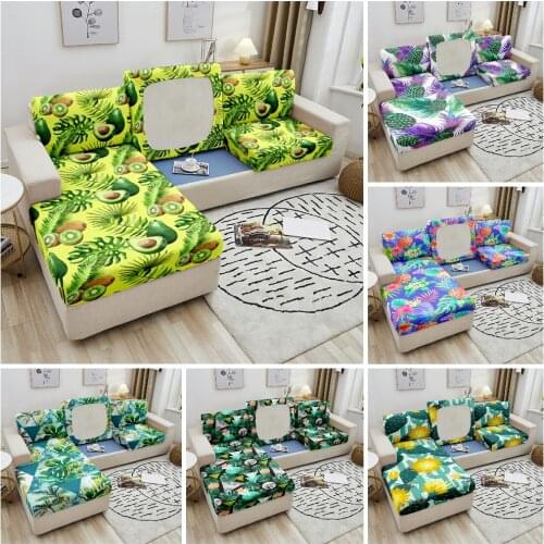 Watercolor Tropical Elastic Sofa Seat Cushion Cover Seat Cushion Cover For Living Room Chaise Longue Slipcover 1/2/3/4 Seater