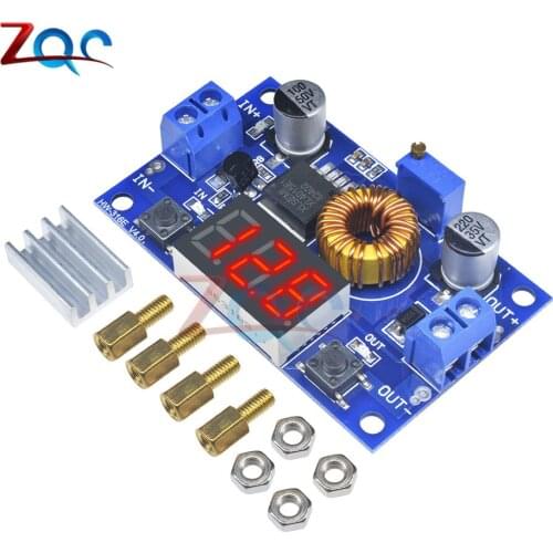 XL4015 High power 5A 75W DC-DC Adjustable Step-down Charger Module Step Down Buck Converter LED Driver with Red Voltmeter